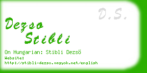 dezso stibli business card